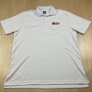 Mayan Funk Mens XL White Polo Famosa Lager Beer Logo Embroidered Short Sleeve